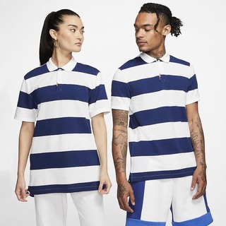 Polo Nike The Slim-Fit Striped Dama Albastri Albi | RPKD-42695